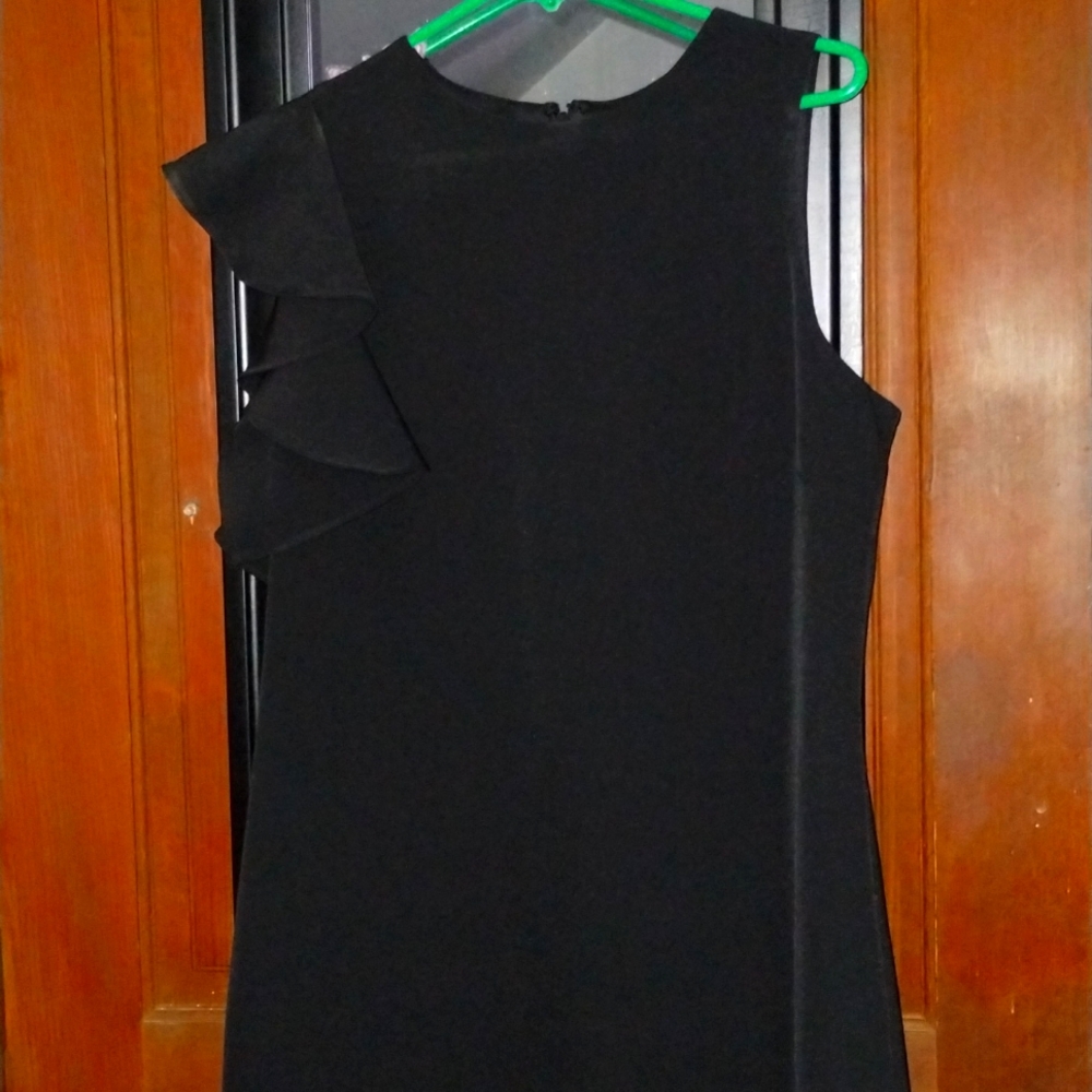 LBD one shoulder with ruffle.